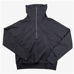 Anrabess sweatshirt Sm black 1/2 zip funnel neck